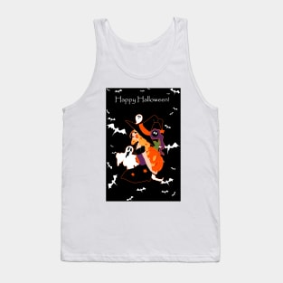 "Happy Halloween" Cute Spooky Witch Tank Top